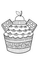 Blank Book Journal: Cupcake Dessert Zentangle Cover Diary Notebook: 8.5 x 11 size 120 gray lined pages!