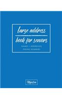 Large Address Book For Seniors: Navy Large Print, Easy Reference For Contacts, Addresses, Phone Numbers & Emails.(Large Print Address Books for Aging)