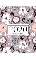 2020 Weekly Planner: January 1, 2020 to December 31, 2020: Weekly & Monthly View Planner, Organizer & Diary: Modern Florals on Light Purple 776-4
