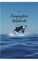 Composition Notebook: With a Blue Cover and Orca that Gives hope