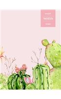 Dot Grid Notes 110 Pages: Cactus Floral Notebook for Professionals and Students, Teachers and Writers - Succulent Pattern - Watercolor Pattern