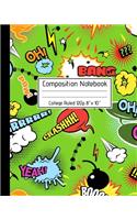 Composition Notebook College Ruled 120p 8" x 10": Superhero Cartoon Comic Blank Ruled Notebook Journal for School Kids Artists Teachers and Students. Series 1