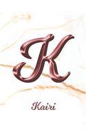 Kairi: 1 Year Weekly Planner with Note Pages (12 Months) - White Marble Rose Gold Pink Effect Letter K - 2020 - 2021 - Week Planning - Monthly Appointment 