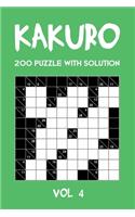 Kakuro 200 Puzzle With Solution Vol 4