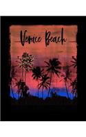 Venice Beach: California Christmas Notebook With Lined Wide Ruled Paper For Taking Notes. Stylish Tropical Travel Journal Diary 7.5 x 9.25 Inch Soft Cover. For Ho