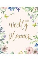 2019 Weekly Planner: Daily Weekly Monthly Calendar Planner - For Academic Agenda Schedule Organizer Logbook and Journal Notebook Planners With To To List - Butterfly Wat