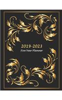 2019-2023 Five Year Planner: 60-Month Schedule Organizer 8.5 x 11 (Gold Frame)(5 Year Monthly Planner)