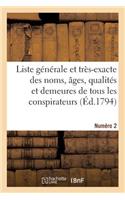 Liste Générale Et Très-Exacte Des Noms, Âges, Qualités Et Demeures. Numéro 2