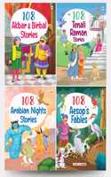Story Books for Kids - 430+ Stories (Set of 4 Books) - 108 Akbar and Birbal, 108 Tenali Raman, 108 Arabian Nights, 108 Aesop's fables - English Stories for Children - Bedtime Stories - Moral Stories - Age 3+ - Read Aloud to Infants, Toddlers