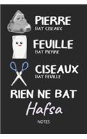 Rien ne bat Hafsa - Notes: Noms Personnalisé Carnet de notes / Journal pour les filles et les femmes. Kawaii Pierre Feuille Ciseaux jeu de mots. Fournitures scolaires, premier