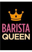 Barista Queen: Blank Lined Novelty Office Humor Themed Notebook to Write In: With a Versatile and Practical Wide Rule Interior: Pink and Orange Cover