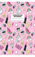 Composition Notebook: Unicorn Journal for Girls, Teen and Women Cute Matte Cover Design with Blank Lined Interior College Ruled (Great as Party Favors, Gifts, Diary, Jour