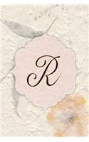 R: Beautiful Flower Journal, Monogram Initial Letter R Lined Diary Notebook