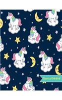 Unicorn Notebook: Cute Kawaii Journal and Diary Large 8.5 x 11 Matte Cover with Blank Lined Ruled White Paper Interior - Perfect for School, Gifts for Kids (Girls and