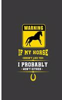 Warning If My Horse Doesn't Like You I Probably Won't Either