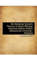 de Medullae Spinalis Textura in Ranis Ratione Imprimis Habita Indolis Substantiae Cinereae. Disserta