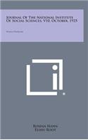 Journal of the National Institute of Social Sciences, V10, October, 1925