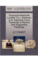 Graysonia-Nashville Lumber Co V. Goldman U.S. Supreme Court Transcript of Record with Supporting Pleadings