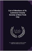 List of Members of St. Lawrence County Society of New York City