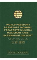 World Passport Travel Journal: 200 Pages, 6"x9" ruled notebook, green antique cover, generous line spacing, easy on the eyes white lines on gray background for free writing, drawi