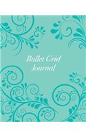 Bullet Grid Journal: Blue Floral Swirl, 150 Dot-Grid Pages, 8-X10-