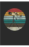 Retro Telescope: Dotted Bullet Notebook (6" x 9" - 120 pages) Simple Astronomy Notebook Design for Gift / Daily Journals