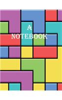 A Notebook: Simple Color Block Design A4 120 College Lined Notebook/Composition/Journal Securely Bound Paperback Gift
