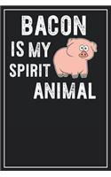 Bacon is my spirit Animal: Dot Grid Notebook Journal, 120 Pages, Size 6x9 inches, White blank Paper