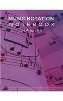 MUSIC NOTATION NOTEBOOK with no clefs
