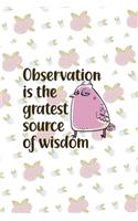 Observation Is the Gratest Source Of Wisdom