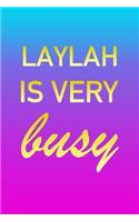 Laylah: I'm Very Busy 2 Year Weekly Planner with Note Pages (24 Months) - Pink Blue Gold Custom Letter L Personalized Cover - 2020 - 2022 - Week Planning - 