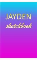 Jayden: Sketchbook - Blank Imaginative Sketch Book Paper - Pink Blue Gold Custom Letter J Personalized Cover - Teach & Practice Drawing for Experienced & As