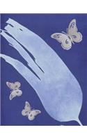 Storybook Paper Notebook: White Butterflies with Blue Background