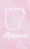 Arkansas: Arkansas Blank Lined Journal with a pink marble cover, perfect gift for anyone!