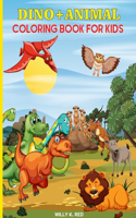 Dino and Animal Coloring Book for Kids