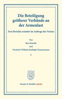 Die Beteiligung Grosserer Verbande an Der Armenlast