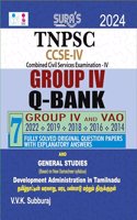 SURA`S TNPSC Group IV and VAO Previous Year Question Papers Exam Q-Bank Book Guide in English Medium 2024