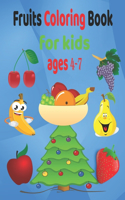 Fruits coloring book for kids ages 4-7