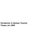 Introduction to Business Taxation, Finance ACT 2004