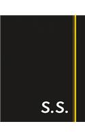 S.S.: Classic Monogram Lined Notebook Personalized With Two Initials - Matte Softcover Professional Style Paperback Journal Perfect Gift for Men and Women