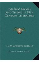 Delphic Maxim And Theme In 18th Century Literature