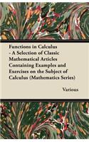 Functions in Calculus - A Selection of Classic Mathematical Articles Containing Examples and Exercises on the Subject of Calculus (Mathematics Series)
