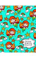 Draw and Write Journal Primary Composition Notebook/Journal For Pre-K - Grade 1: Cute Primary Learn To Write and Draw Journal;Kindergarten Mermaid Notebook/Journal