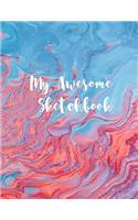 My Awesome Sketchbook: Premium Cover Notebook Sketch Book for doodling, Sketching, Painting, 130 pages, 8.5 x 11