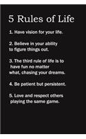 5 Rules of Life ( Happy 59 Birthday ): 6x9 Lined Notebook, Gift For a Friend or a Colleague (Gift For Someone You Love), Birthday Gift