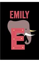 Emily: Journal (Diary, Notebook) Personalized Custom Name Alphabet Elephant Birthday Gift for Girls