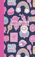 Address Book: Cute girly Pink Address Book 8.5 x 11inch Large Alphabetical Contacts Phone Book Organizer Birthday Gift for Daughter