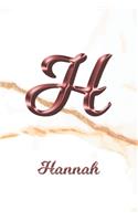 Hannah: Sketchbook - Blank Imaginative Sketch Book Paper - Letter H Rose Gold White Marble Pink Effect Cover - Teach & Practice Drawing for Experienced & As