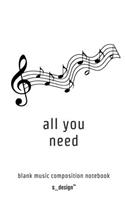 Music Notebook for Music Composition / Song-Writing / Song-Texting / Songtext Writing