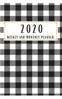 2020 Weekly And Monthly Planner: Plaid Study Plan book for Peace Productivity Stress Management Inspirational Time Agenda Diary Journal Homeschool Mind Life Work goals List Notes Mo